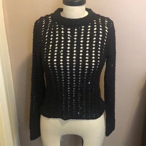All Saints black sequin sweater
